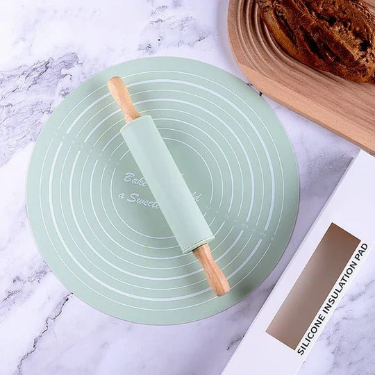 Silicone Rolling Pin & Roti Mat Set