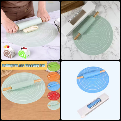 Silicone Rolling Pin & Roti Mat Set