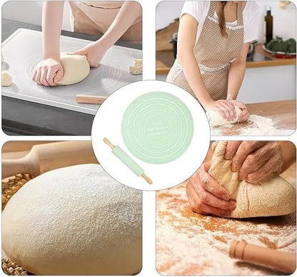 Silicone Rolling Pin & Roti Mat Set
